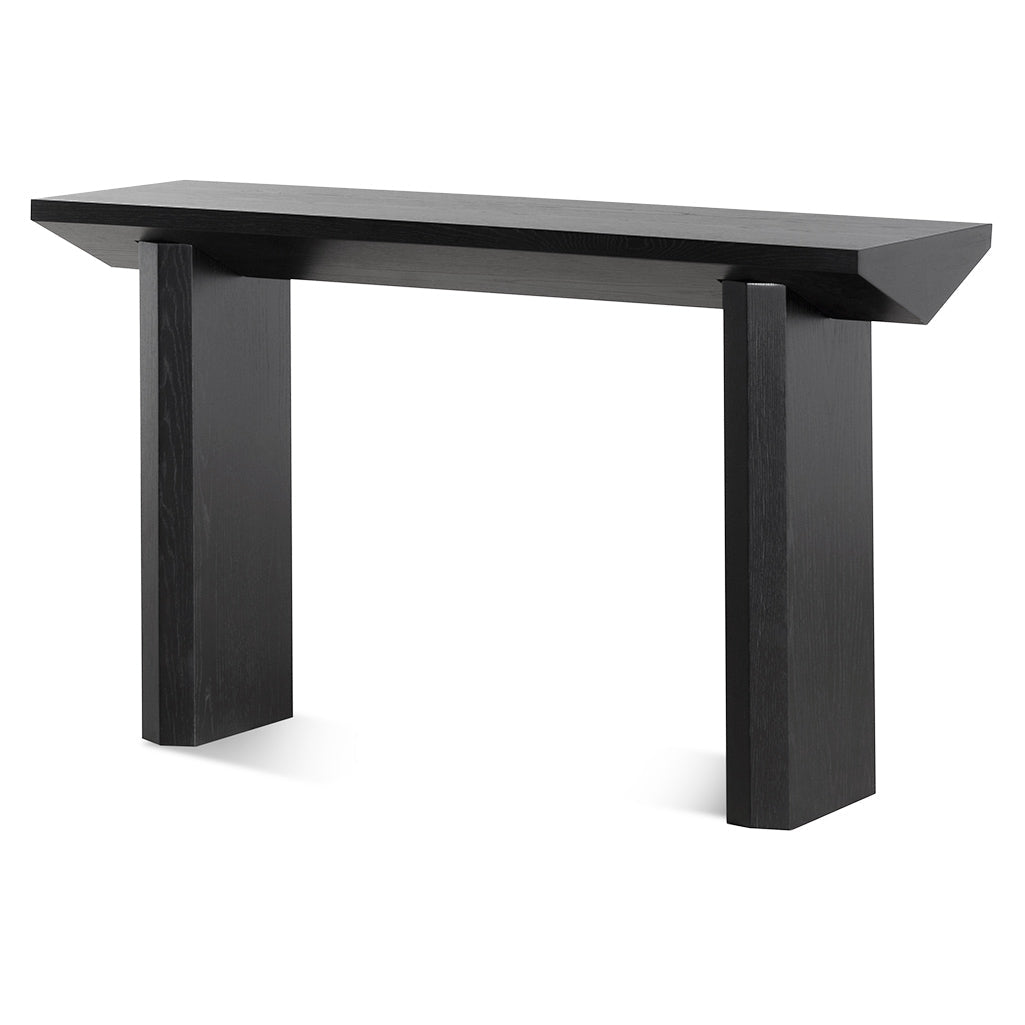 1.4m Oak Ferrara Console Table - Black