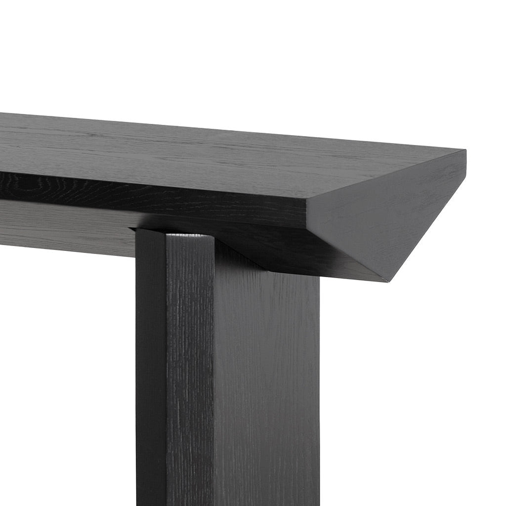 1.4m Oak Ferrara Console Table - Black