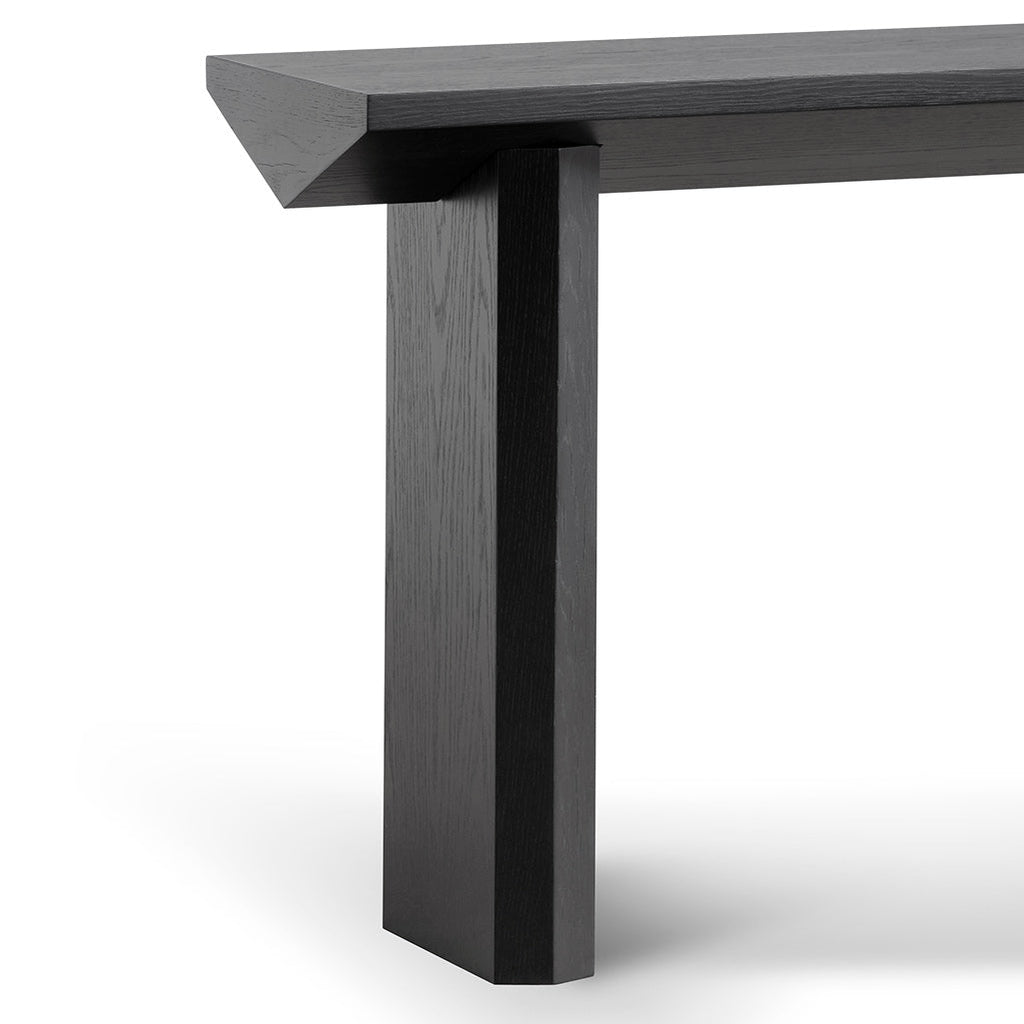1.4m Oak Ferrara Console Table - Black