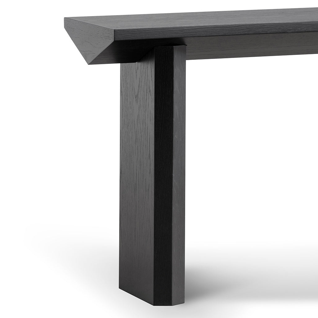 1.4m Oak Ferrara Console Table - Black