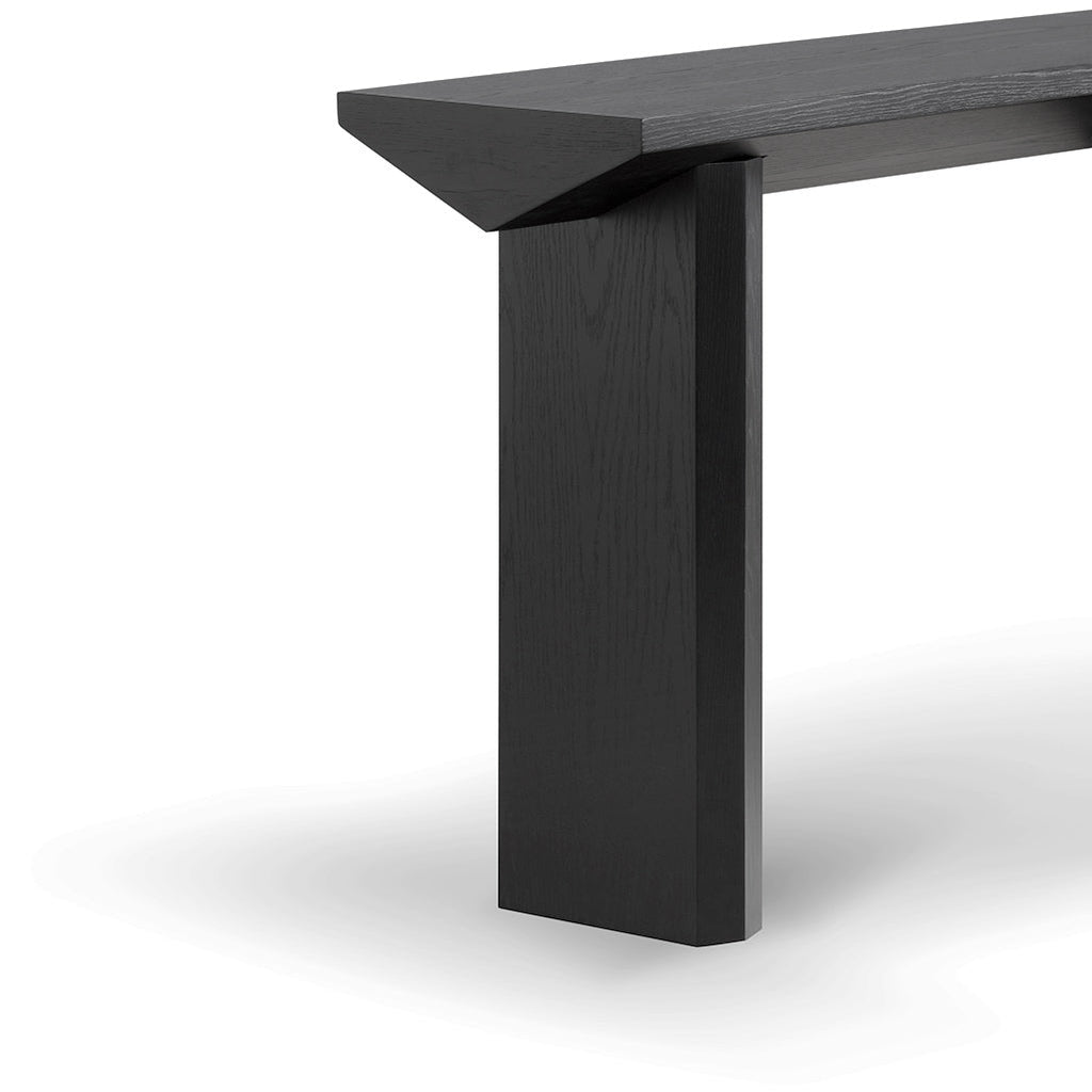 1.4m Oak Ferrara Console Table - Black