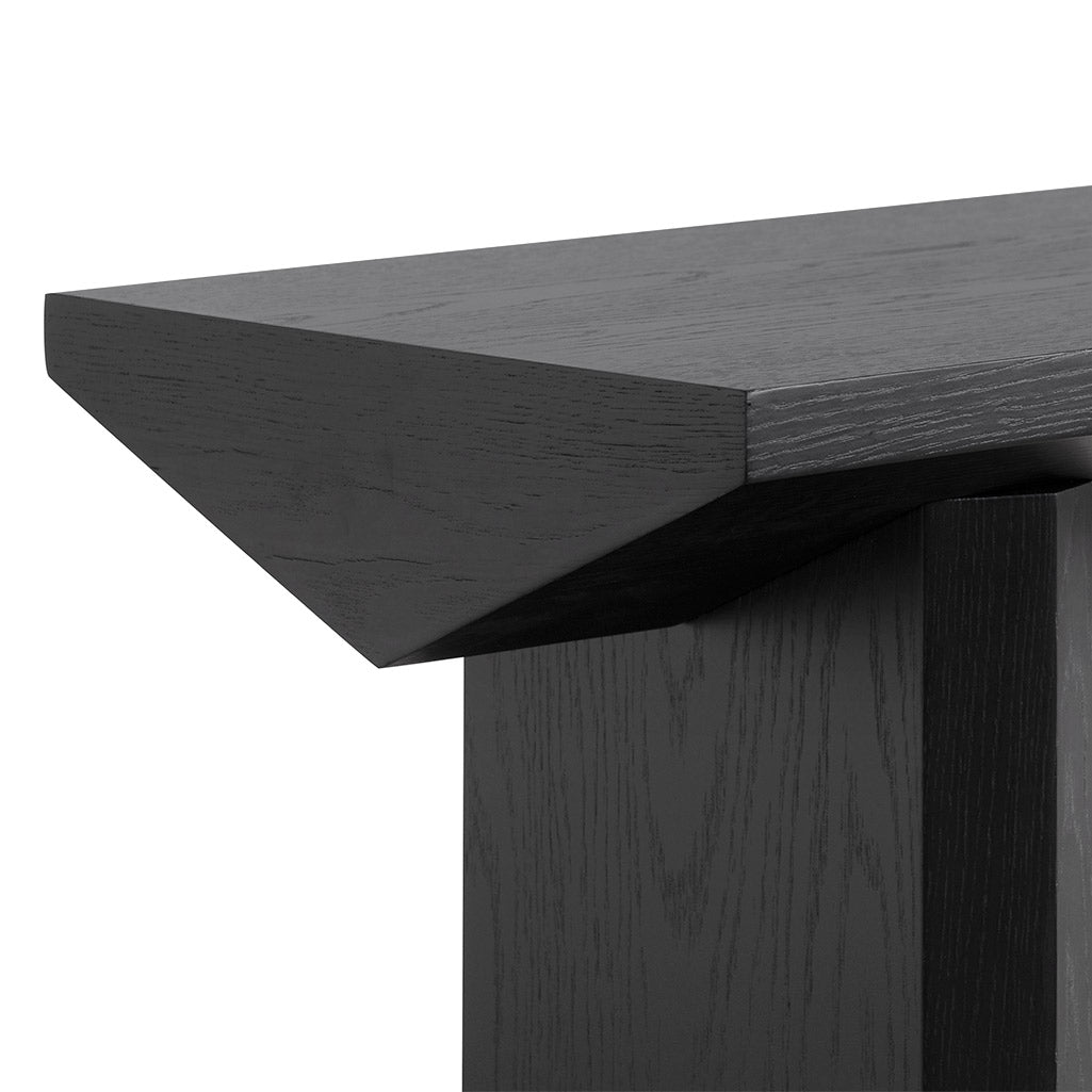 1.4m Oak Ferrara Console Table - Black