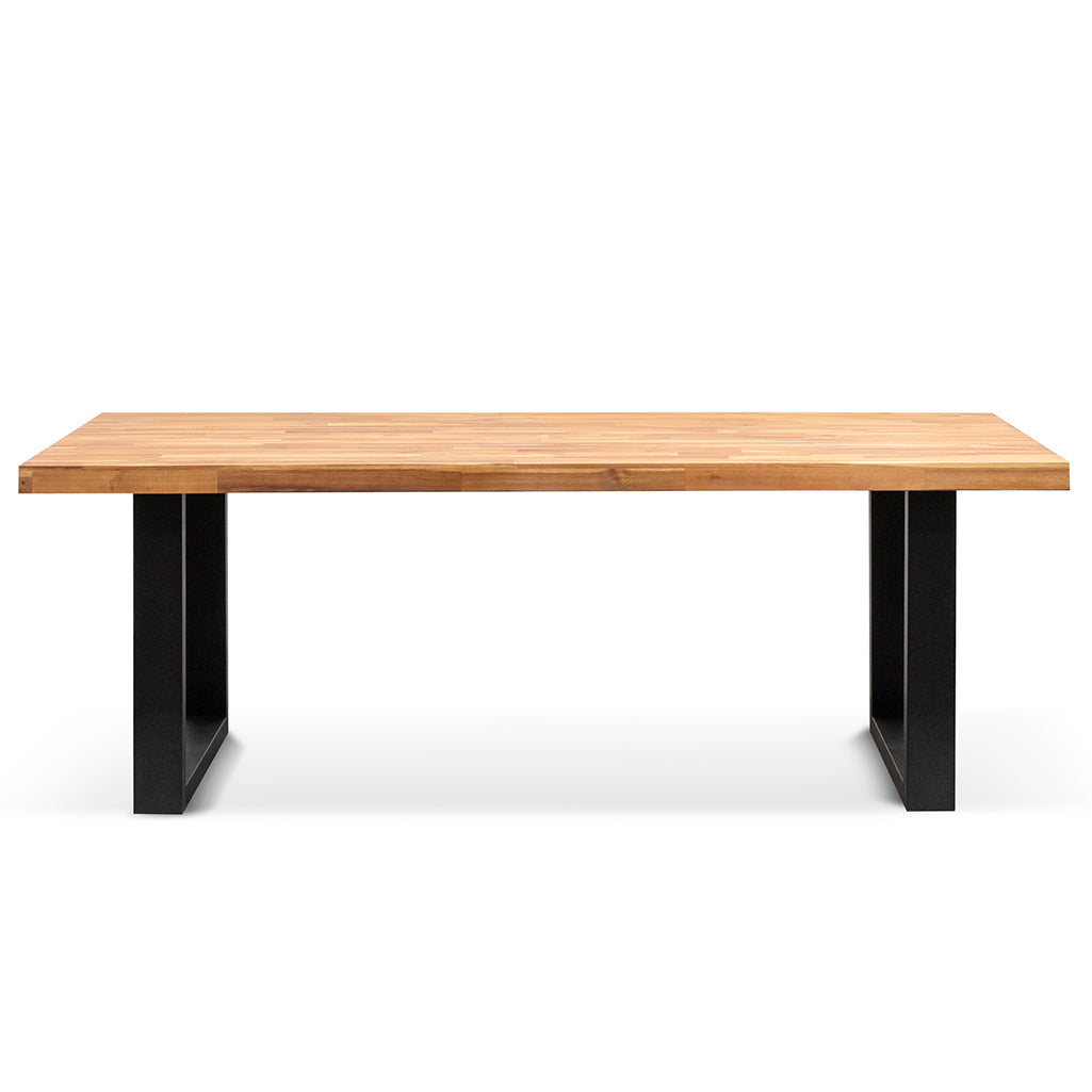 2.1m Siena Dining Table - Natural with Black Leg