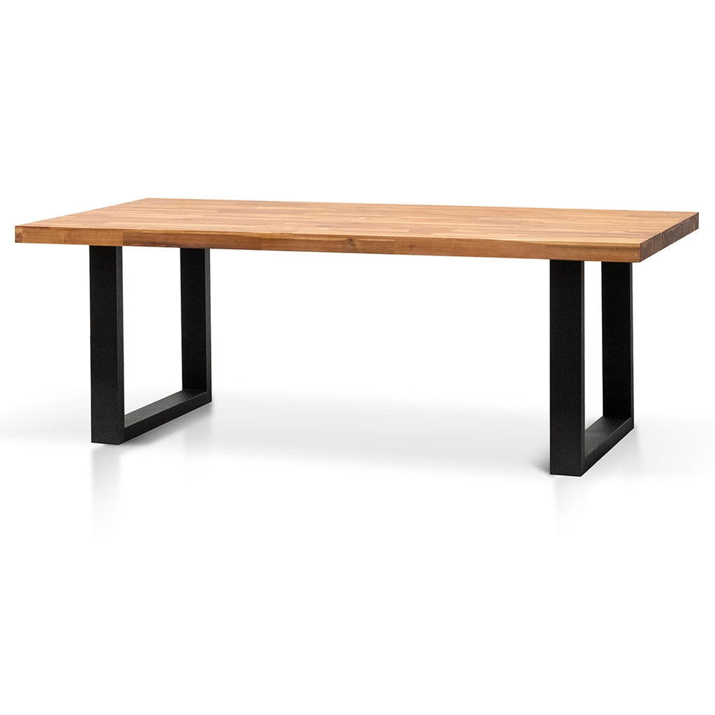 2.1m Siena Dining Table - Natural with Black Leg