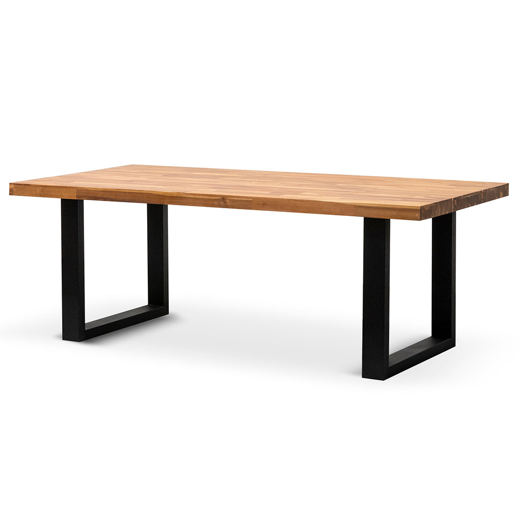 2.1m Siena Dining Table - Natural with Black Leg