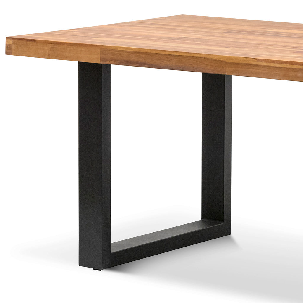 2.1m Siena Dining Table - Natural with Black Leg