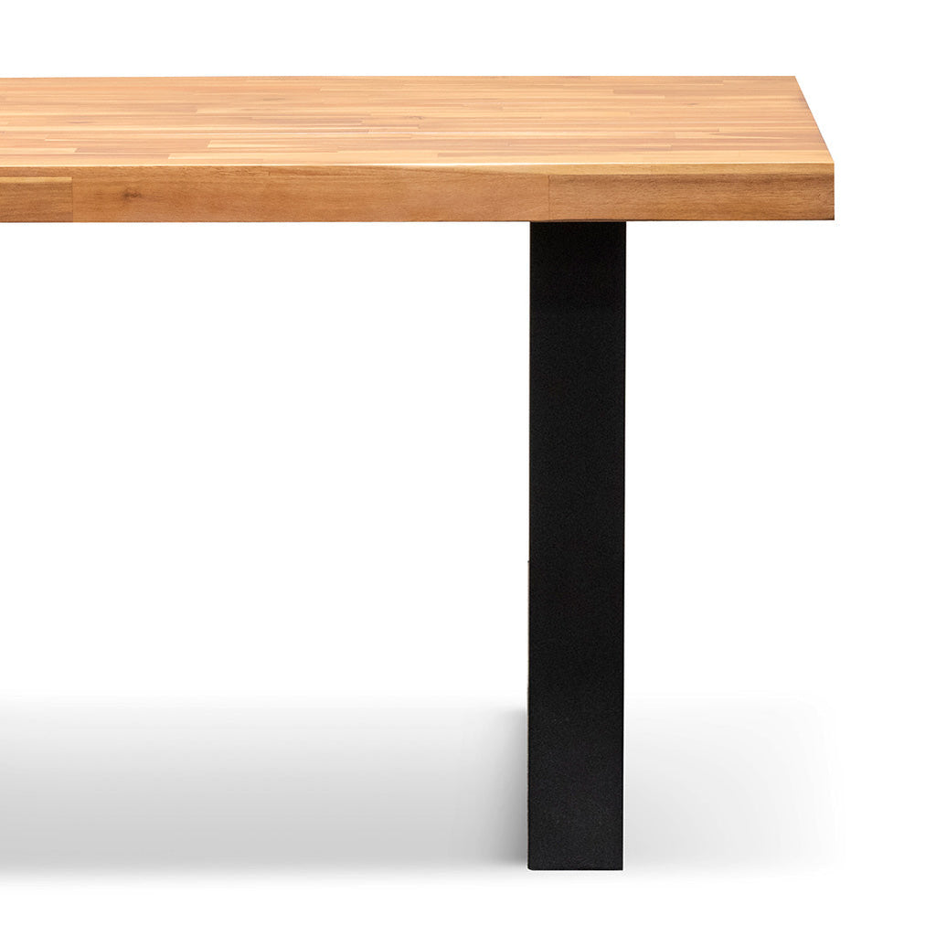 2.1m Siena Dining Table - Natural with Black Leg