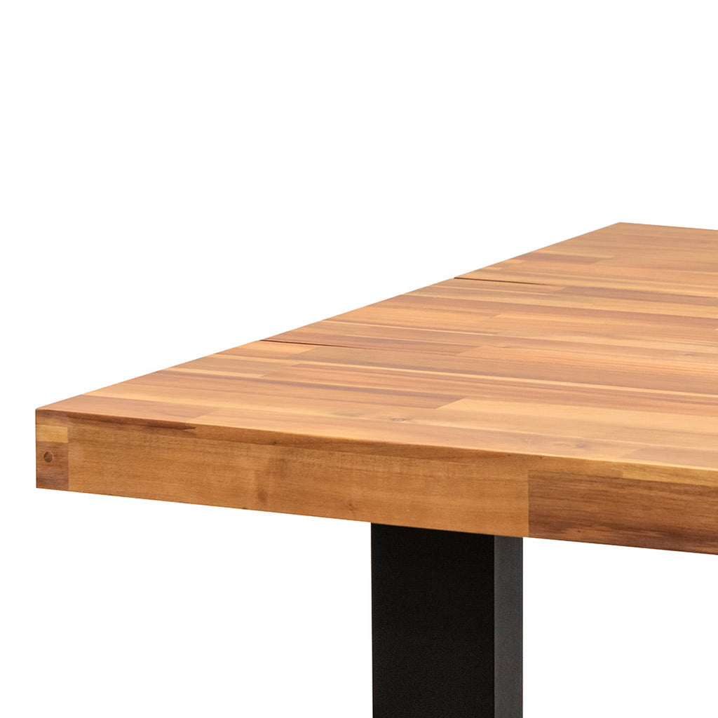 2.1m Siena Dining Table - Natural with Black Leg
