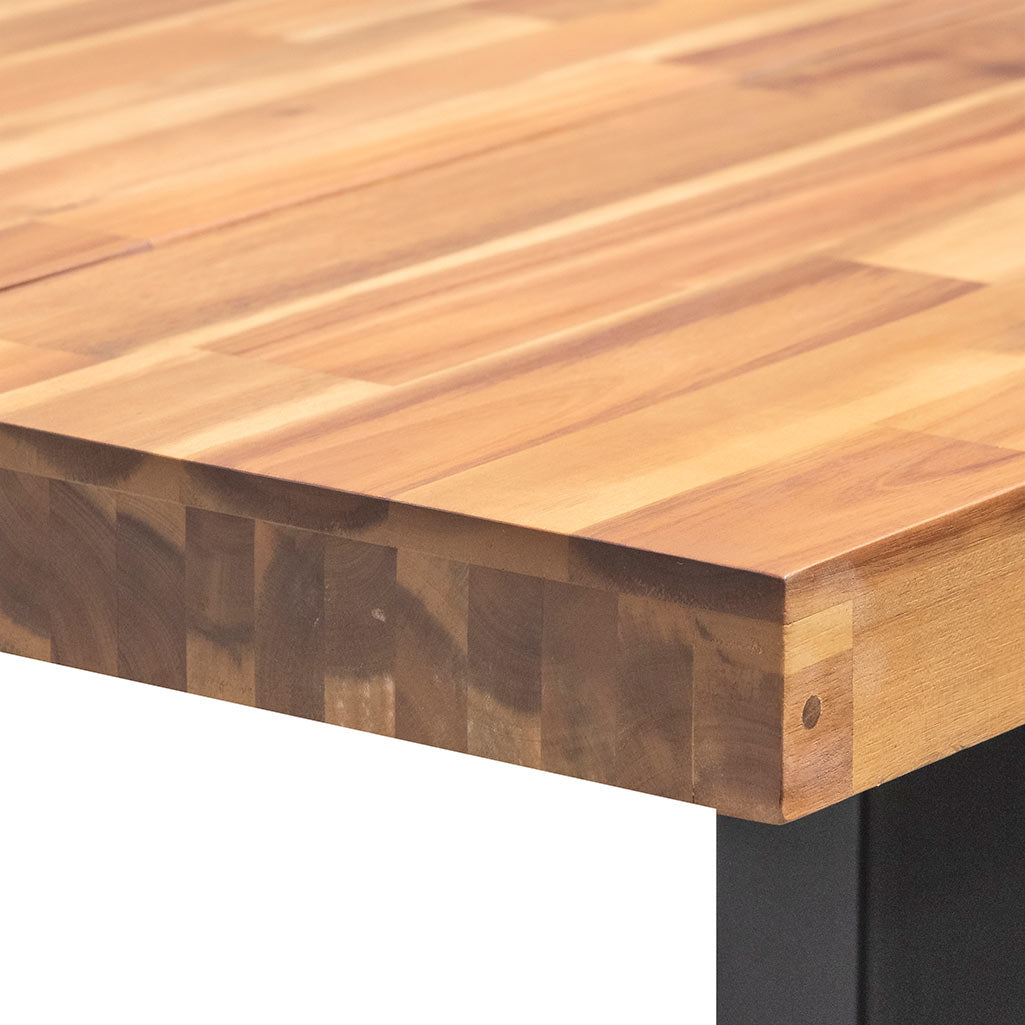 2.1m Siena Dining Table - Natural with Black Leg
