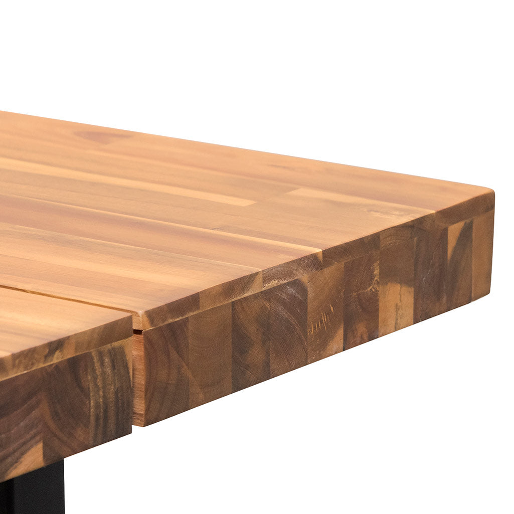 2.1m Siena Dining Table - Natural with Black Leg