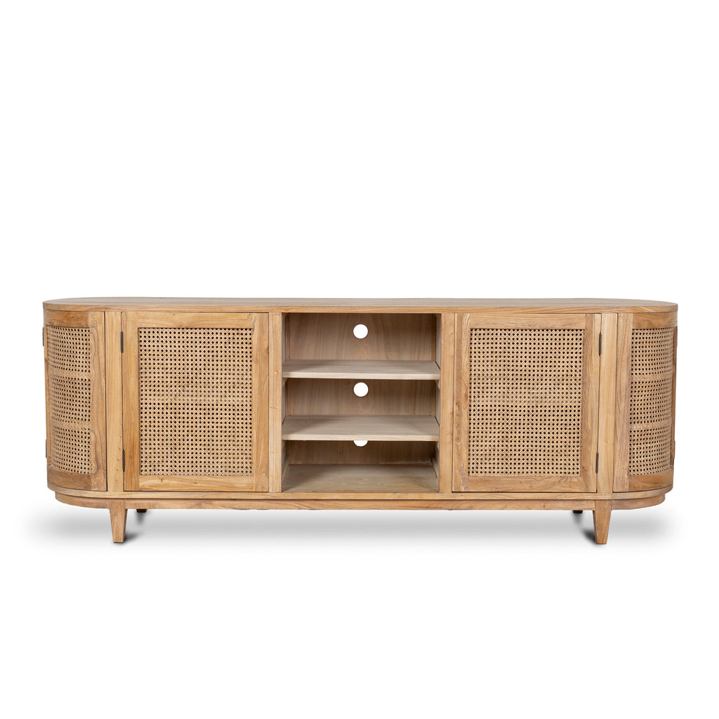 2.1m Sideboard Unit - Natural with Rattan Doors