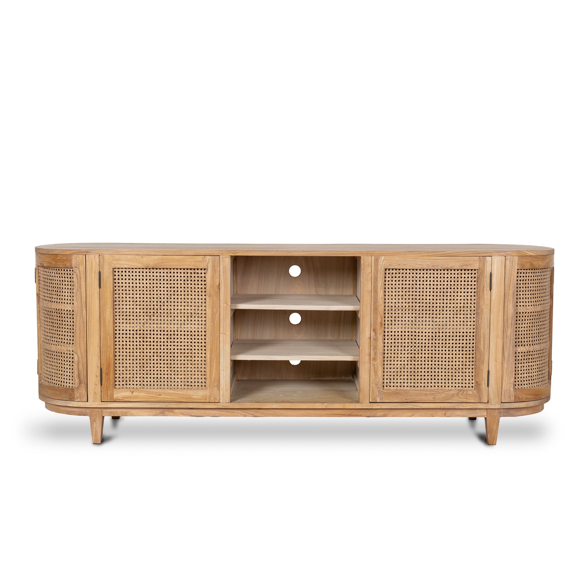 2.1m Sideboard Unit - Natural with Rattan Doors