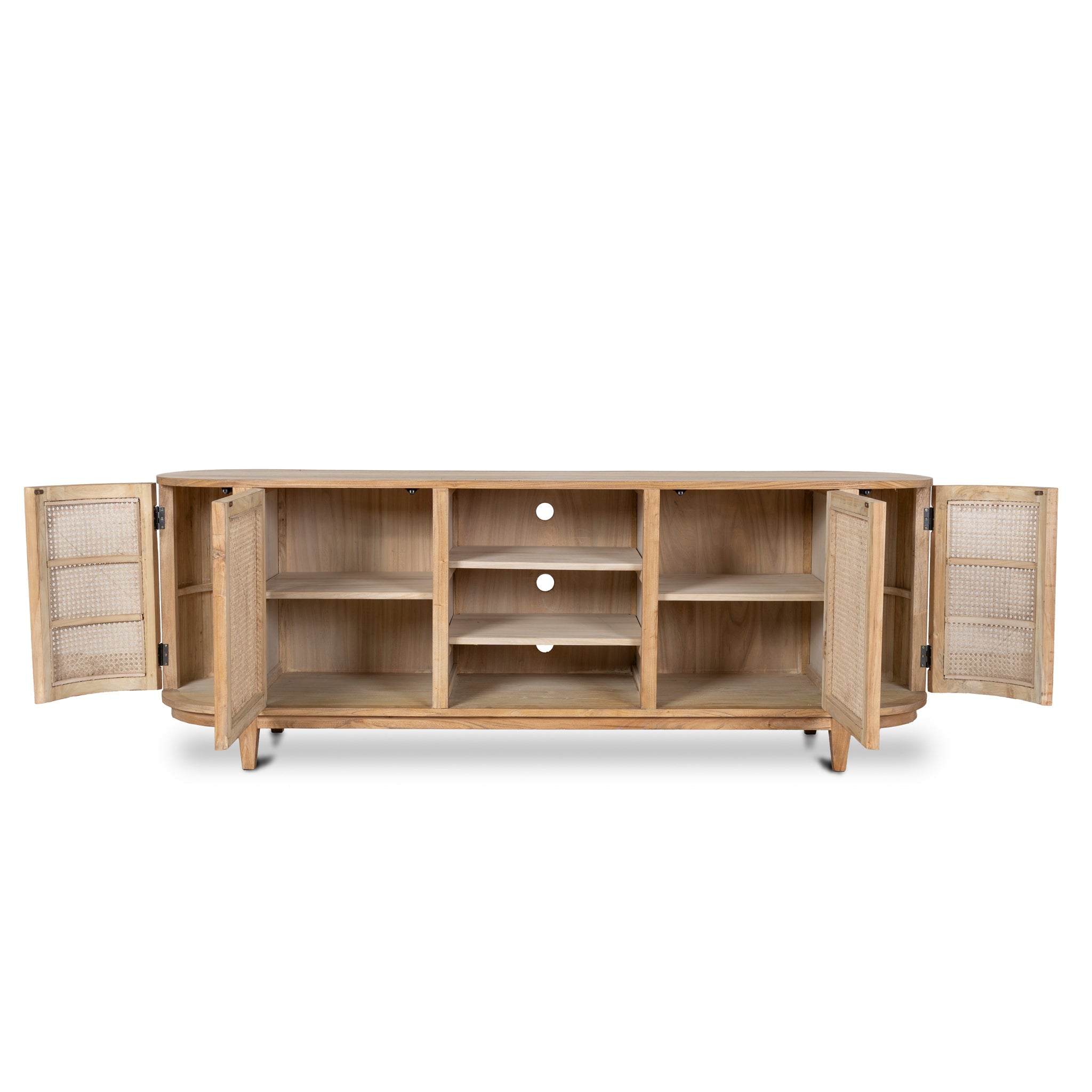 2.1m Sideboard Unit - Natural with Rattan Doors