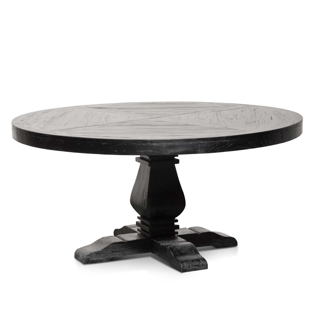 1.6m Round Siena Dining Table - Full Black