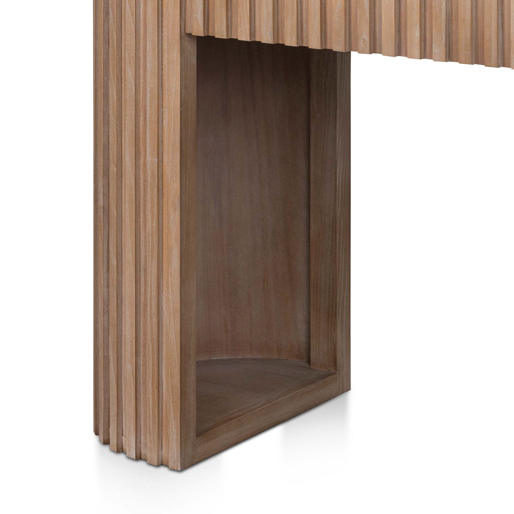 1.6m White Marble Ferrara Console Table - Natural