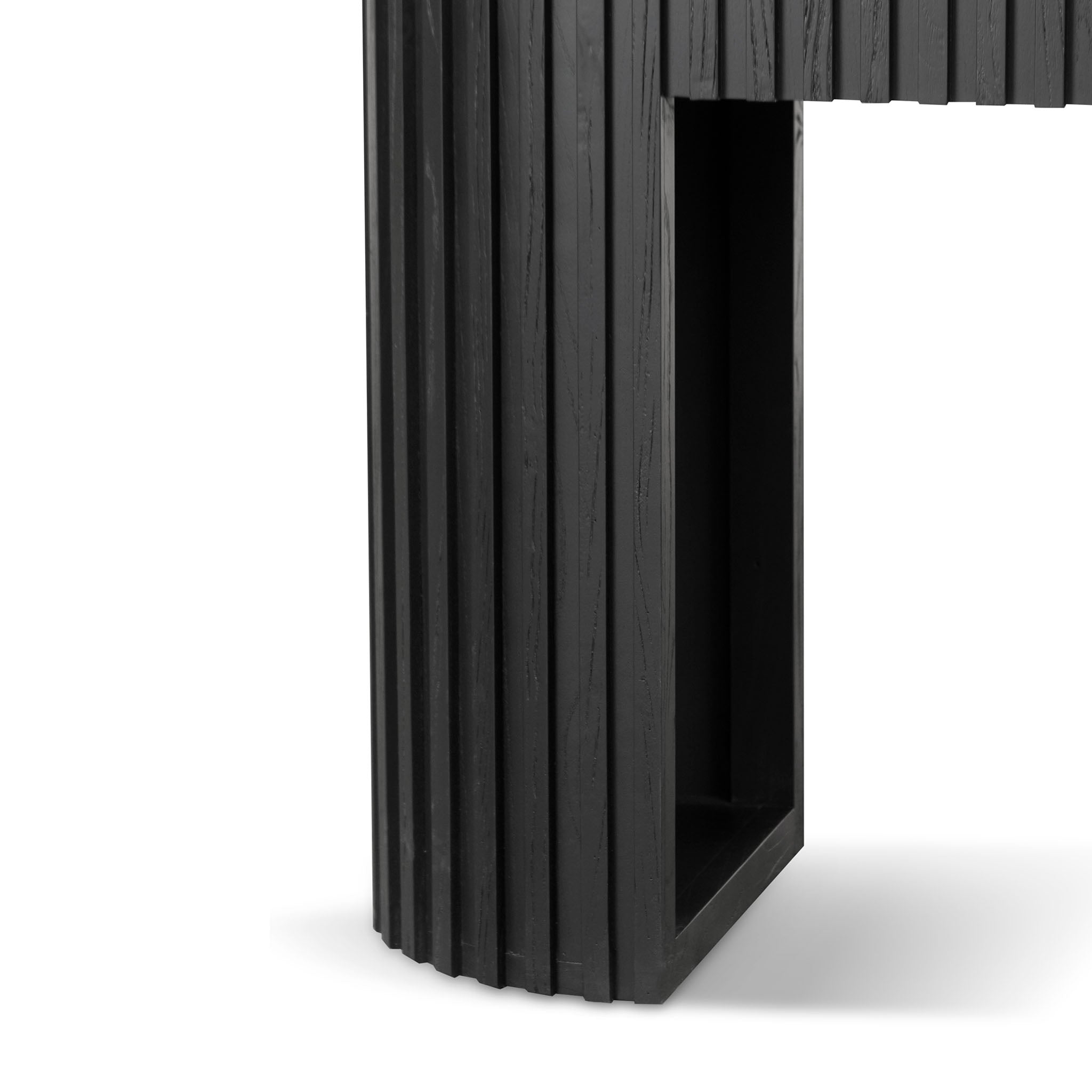 1.5m White Marble Ferrara Console Table - Black