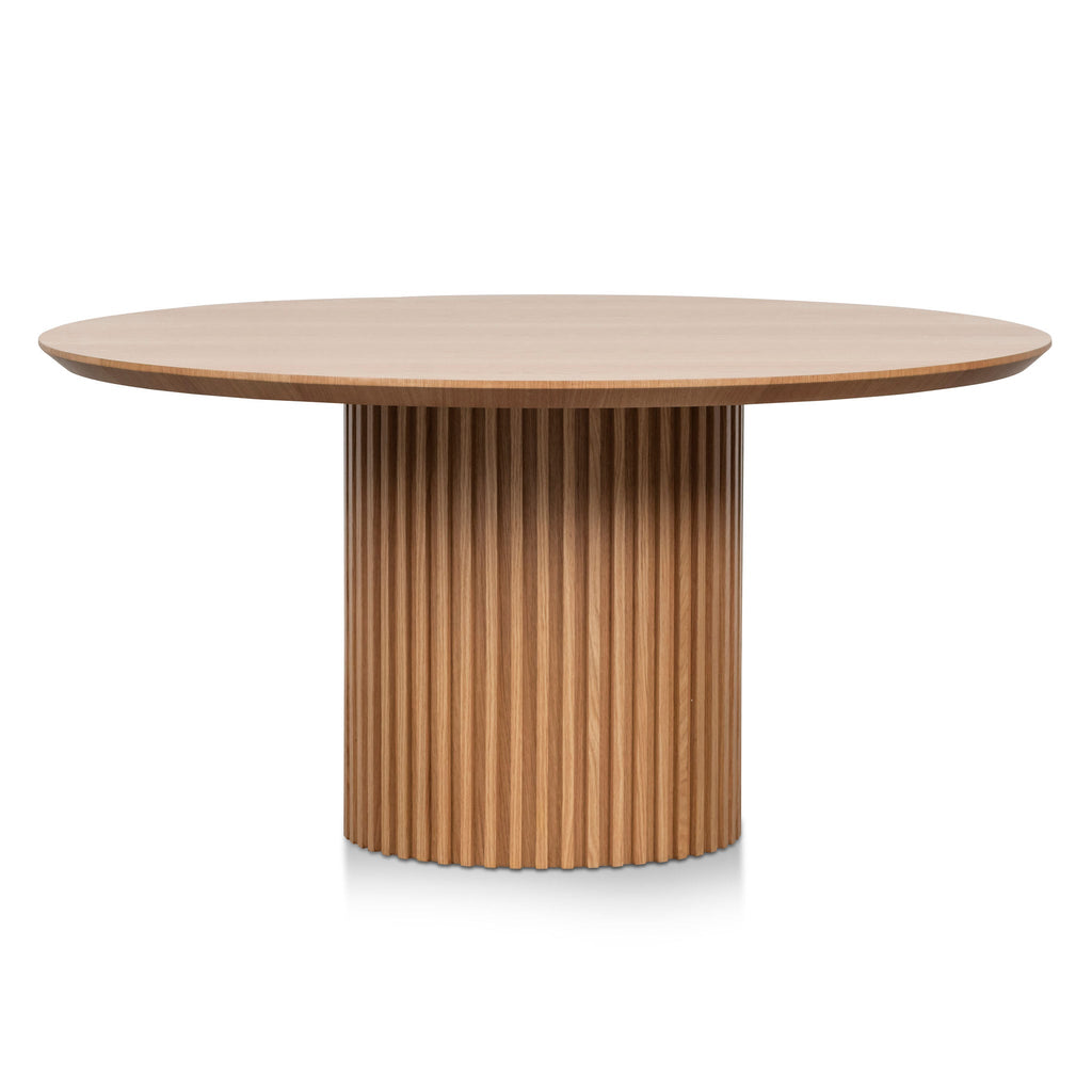 1.5m Wooden Round Siena Dining Table - Natural