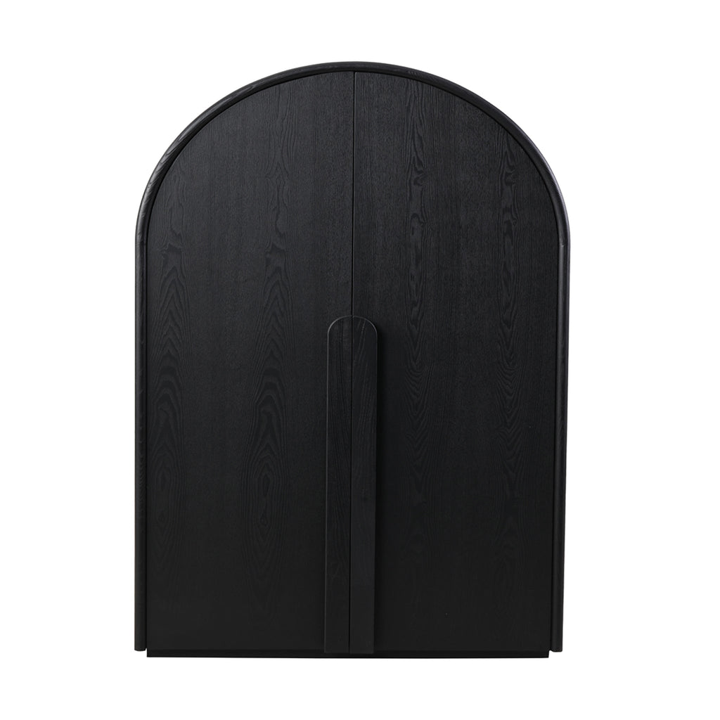 150cm (H) Ash Genova Curve Cabinet - Full Black