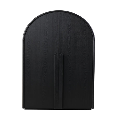 150cm (H) Ash Genova Curve Cabinet - Full Black