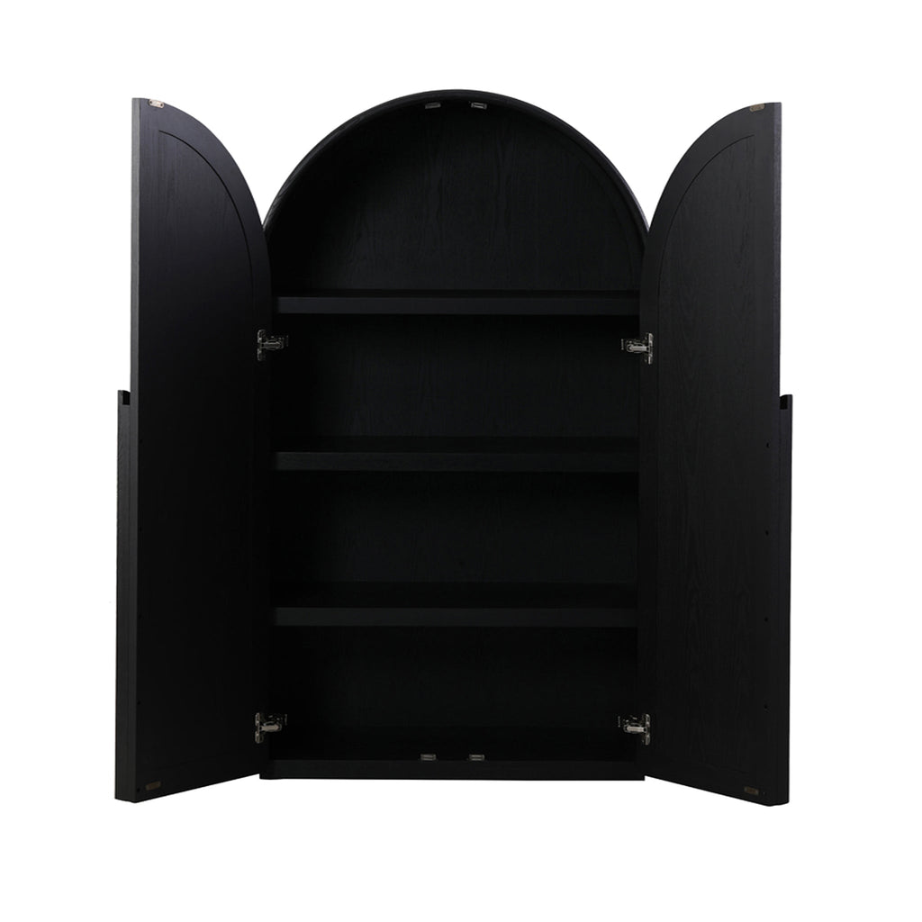 150cm (H) Ash Genova Curve Cabinet - Full Black