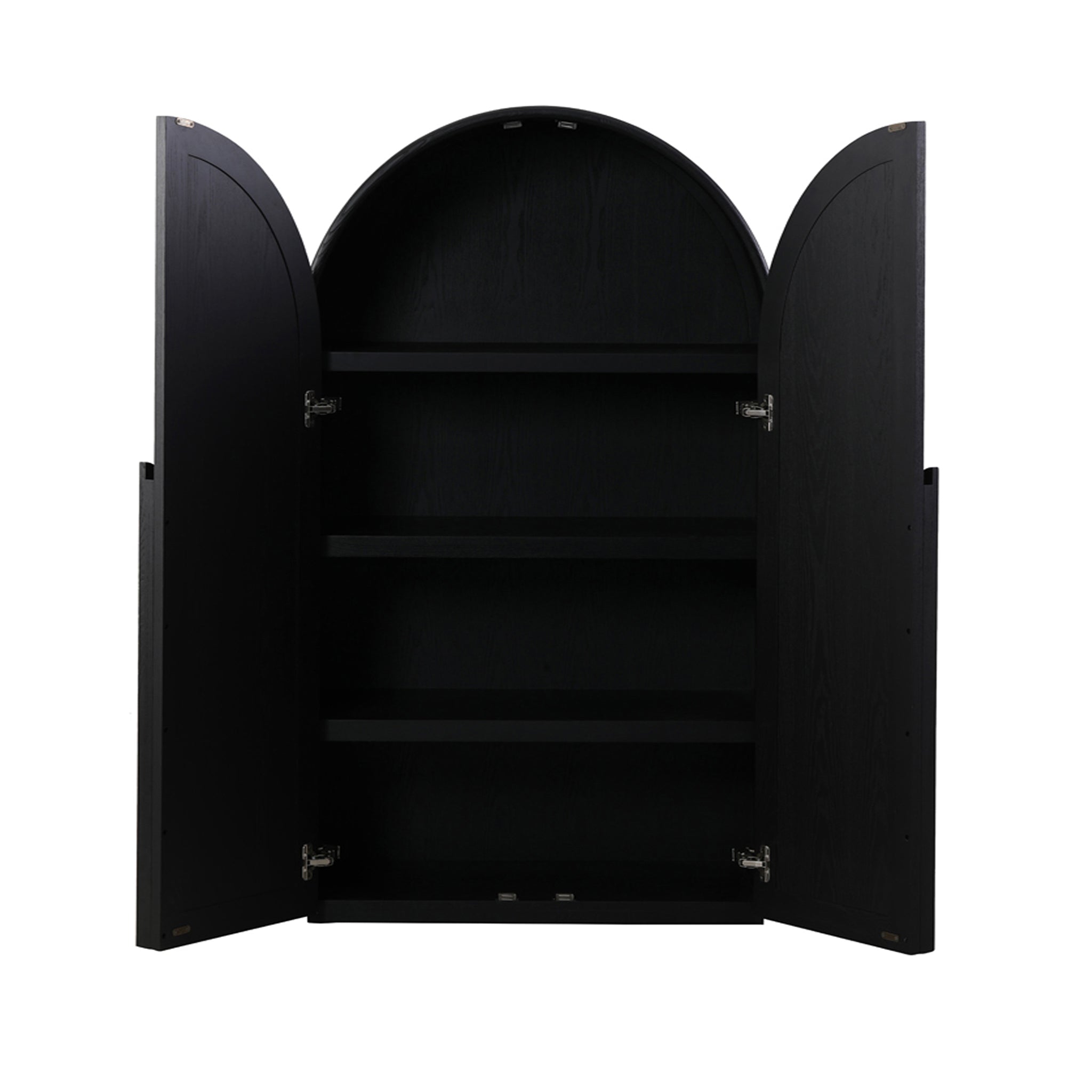 150cm (H) Ash Genova Curve Cabinet - Full Black