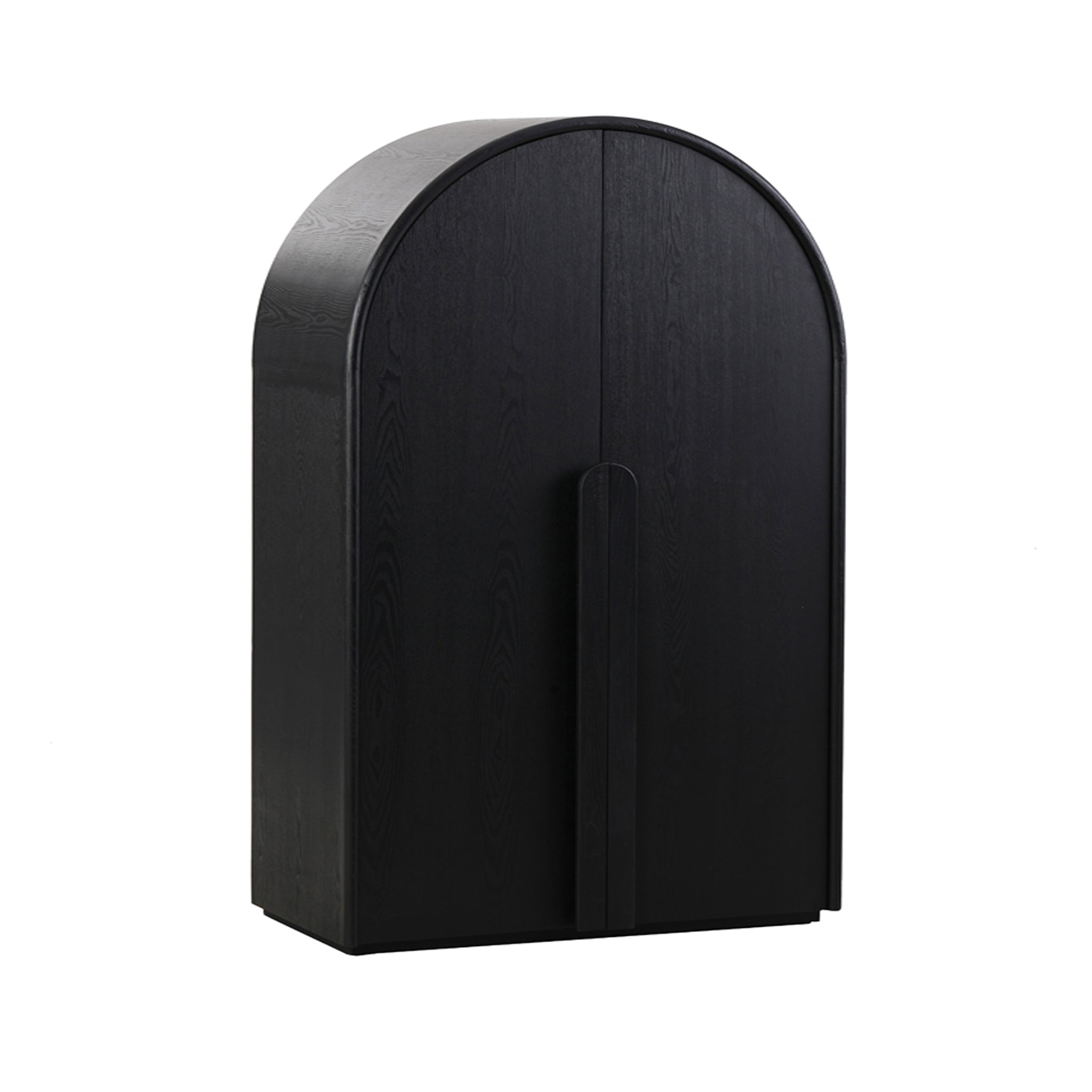 150cm (H) Ash Genova Curve Cabinet - Full Black