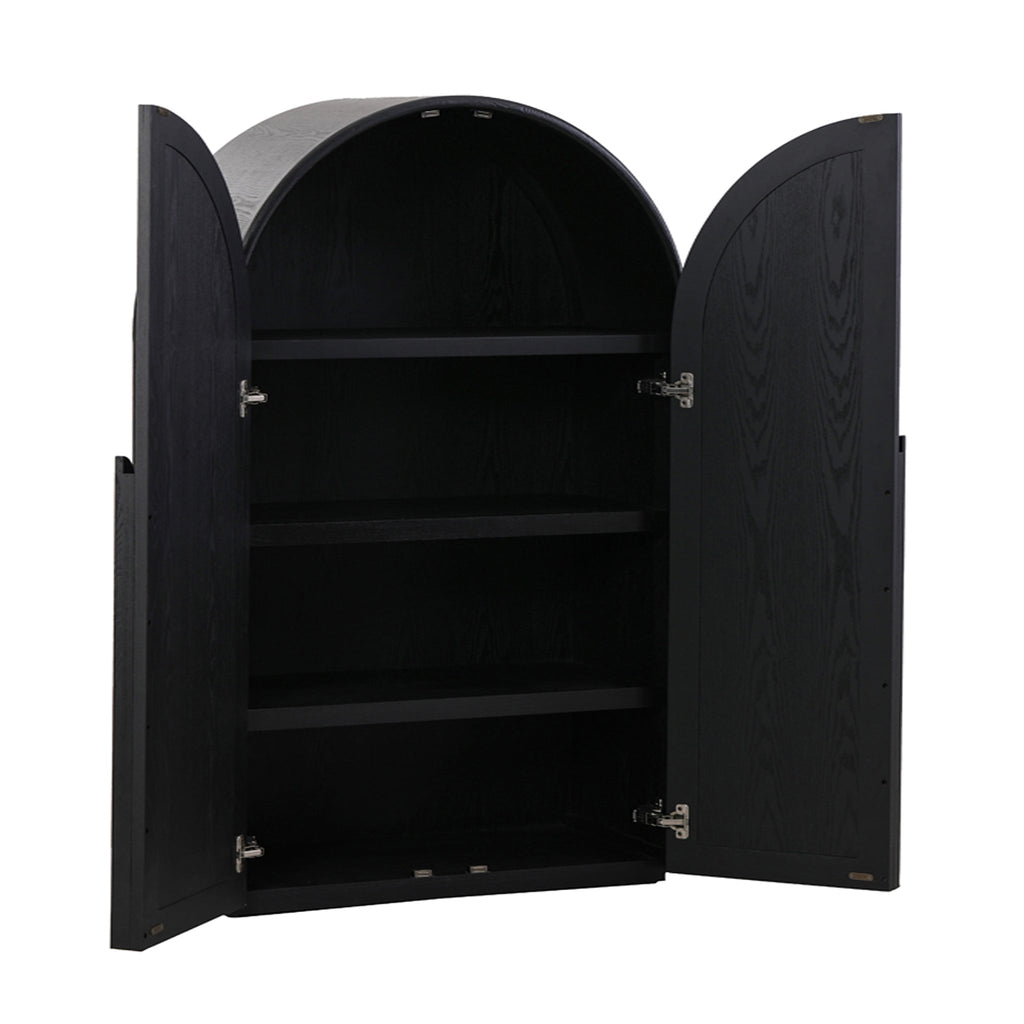 150cm (H) Ash Genova Curve Cabinet - Full Black