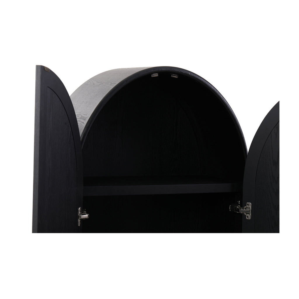 150cm (H) Ash Genova Curve Cabinet - Full Black