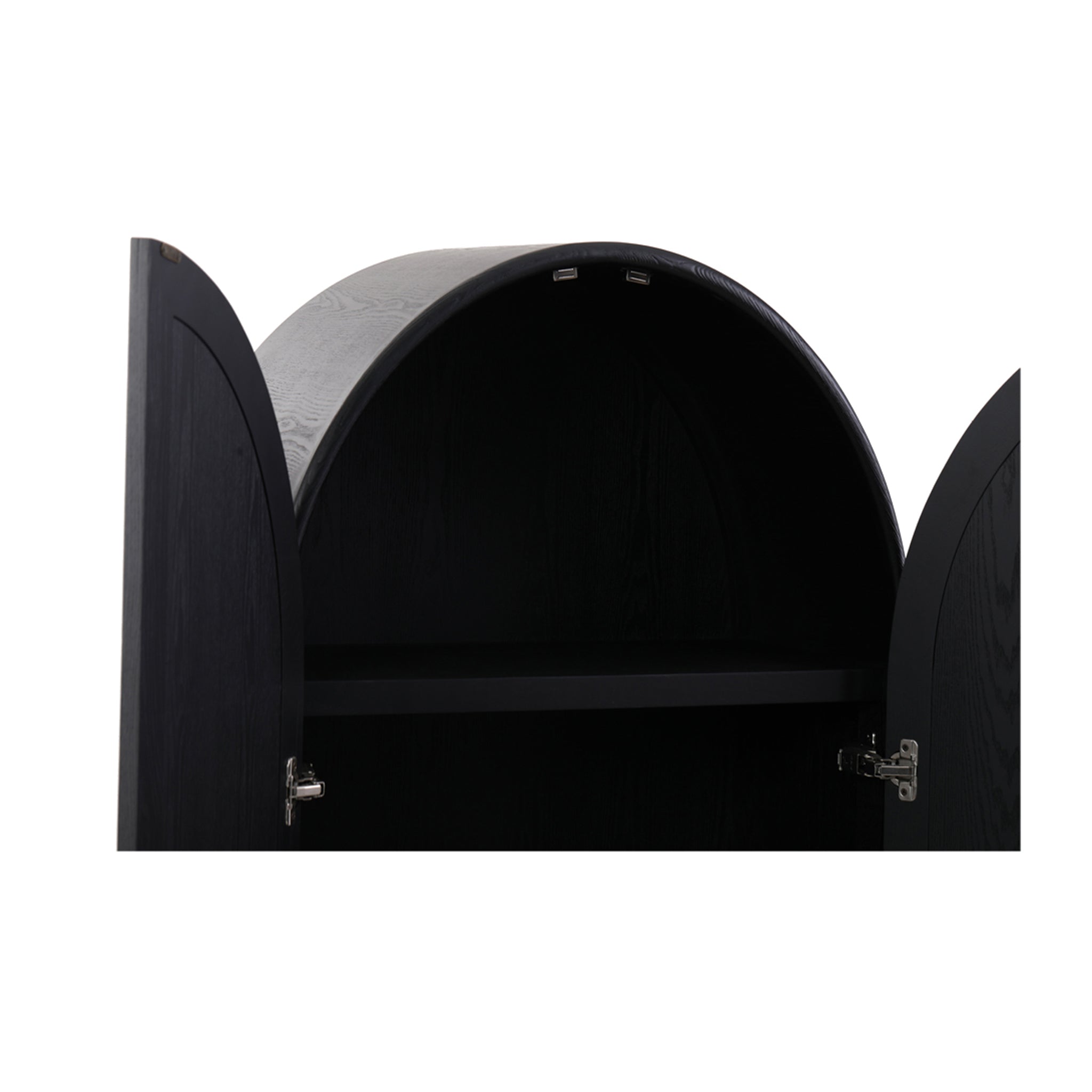 150cm (H) Ash Genova Curve Cabinet - Full Black