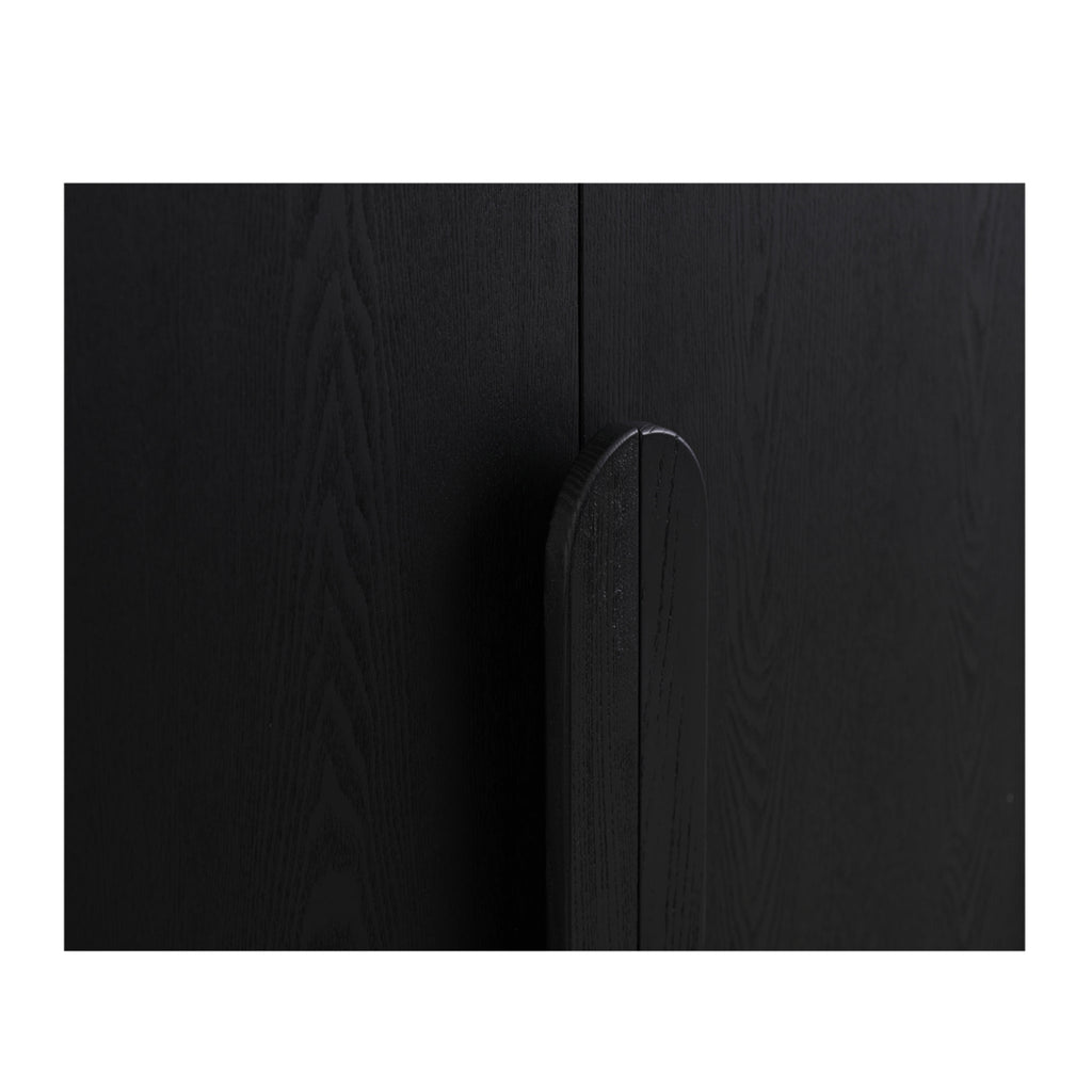 150cm (H) Ash Genova Curve Cabinet - Full Black