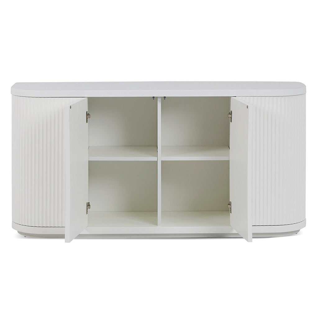 1.6m Veneer Top Modena Buffet Unit - Full White
