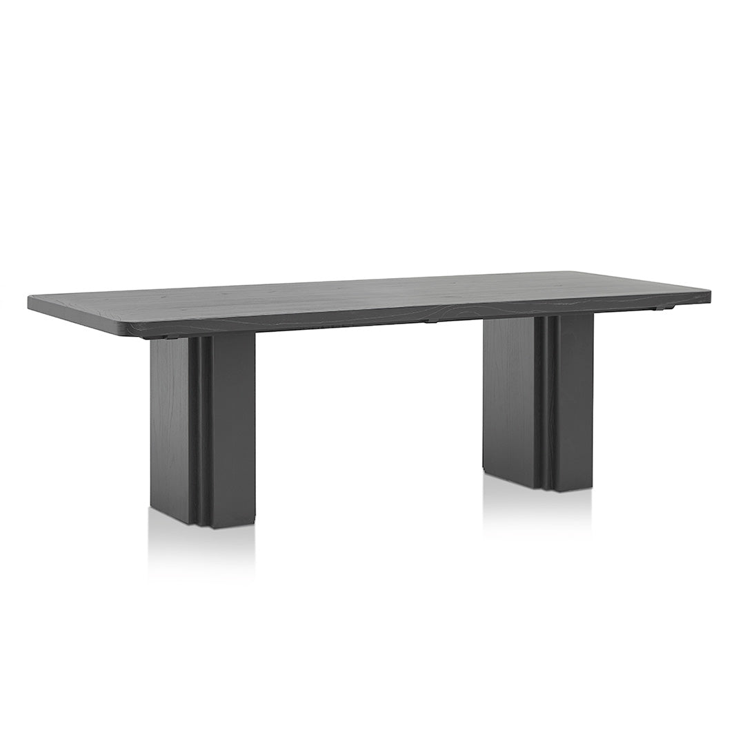 2.4m Elm Siena Dining Table - Full Black