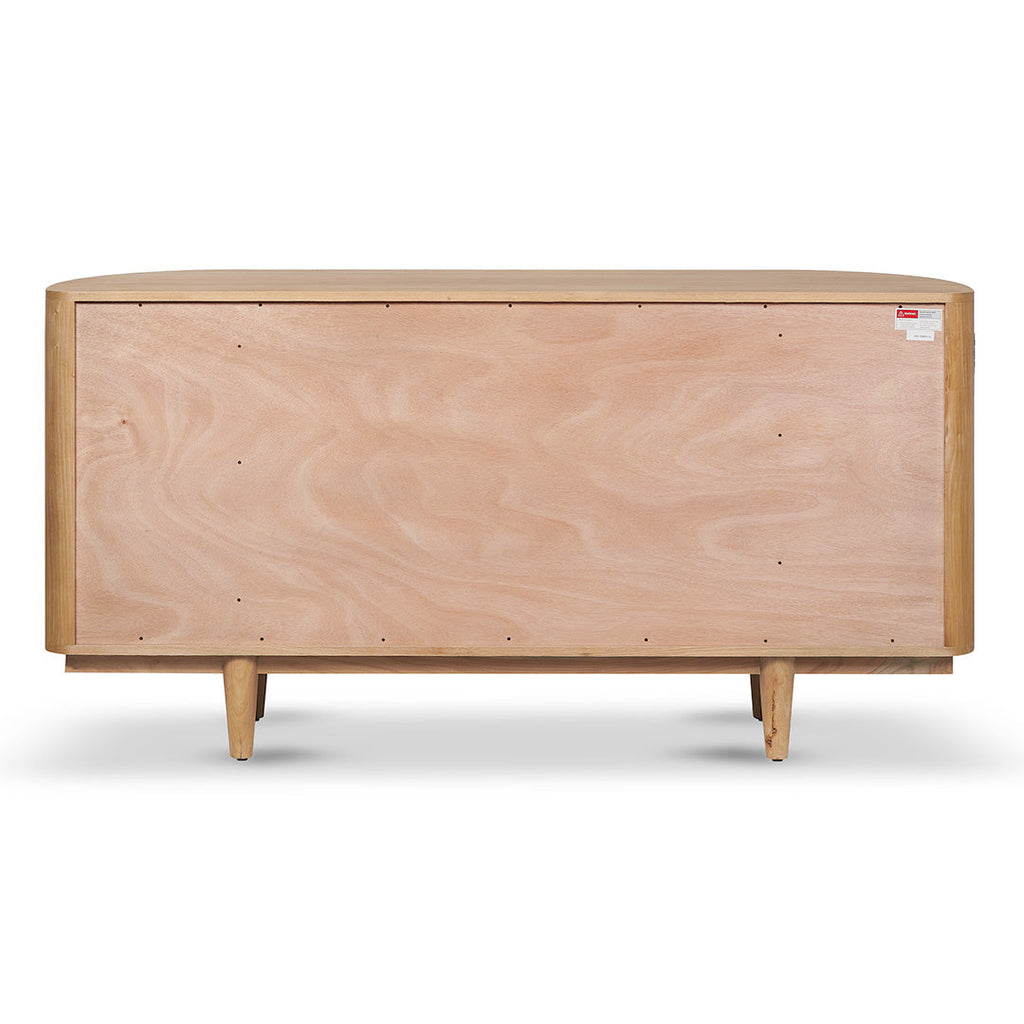1.7m Natural Elm Sideboard - Rattan Doors