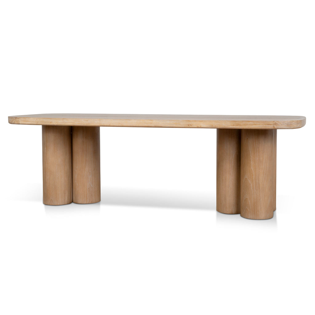 2.4m Elm Siena Dining Table - Light Natural