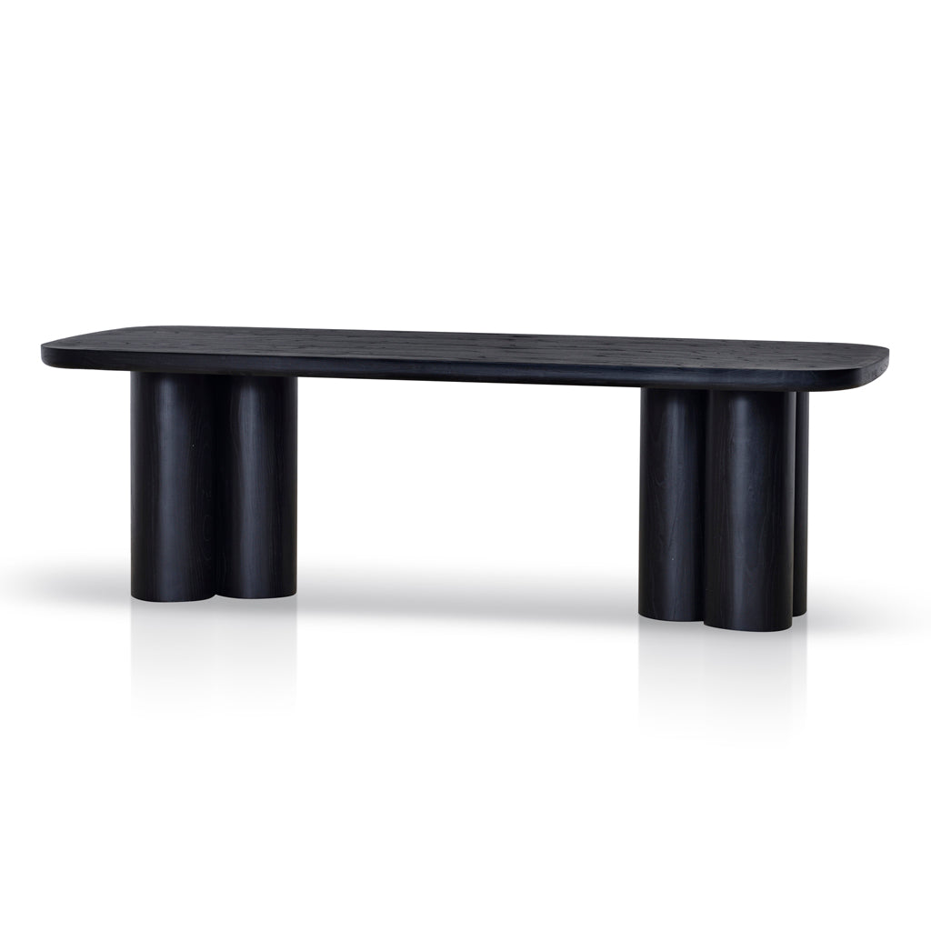 2.4m Elm Siena Dining Table - Full Black