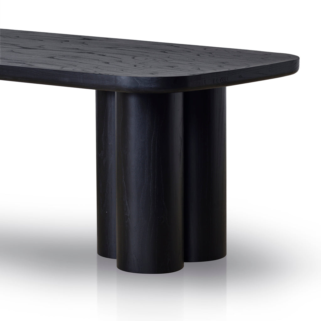 2.4m Elm Siena Dining Table - Full Black