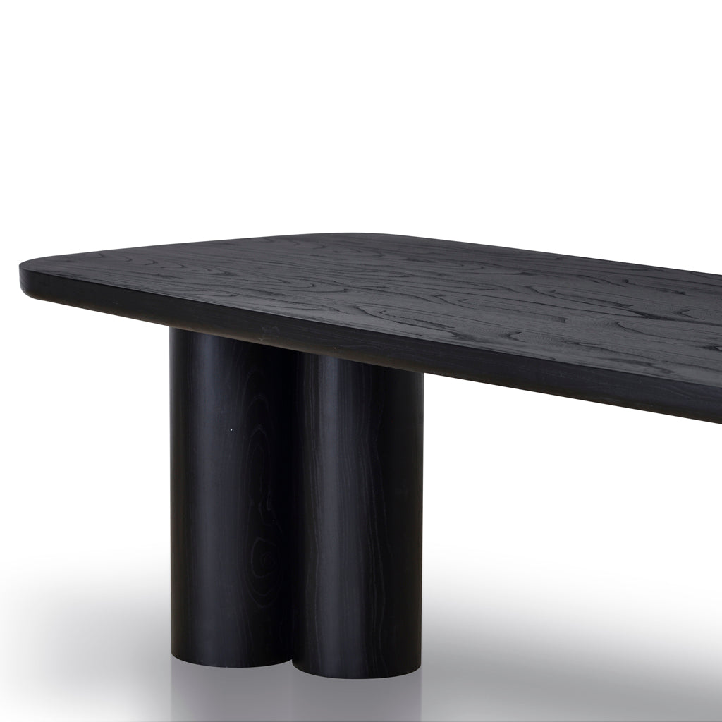 2.4m Elm Siena Dining Table - Full Black
