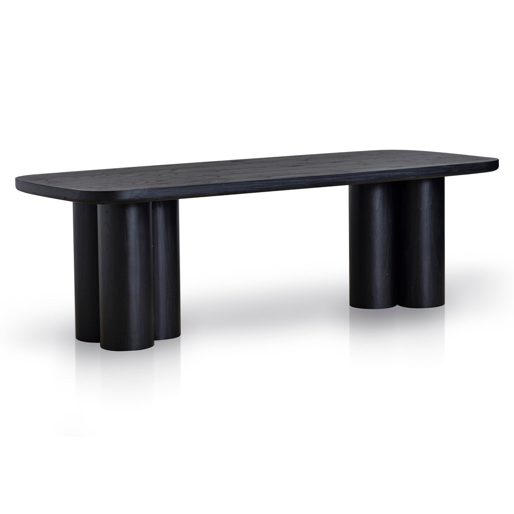 2.4m Elm Siena Dining Table - Full Black