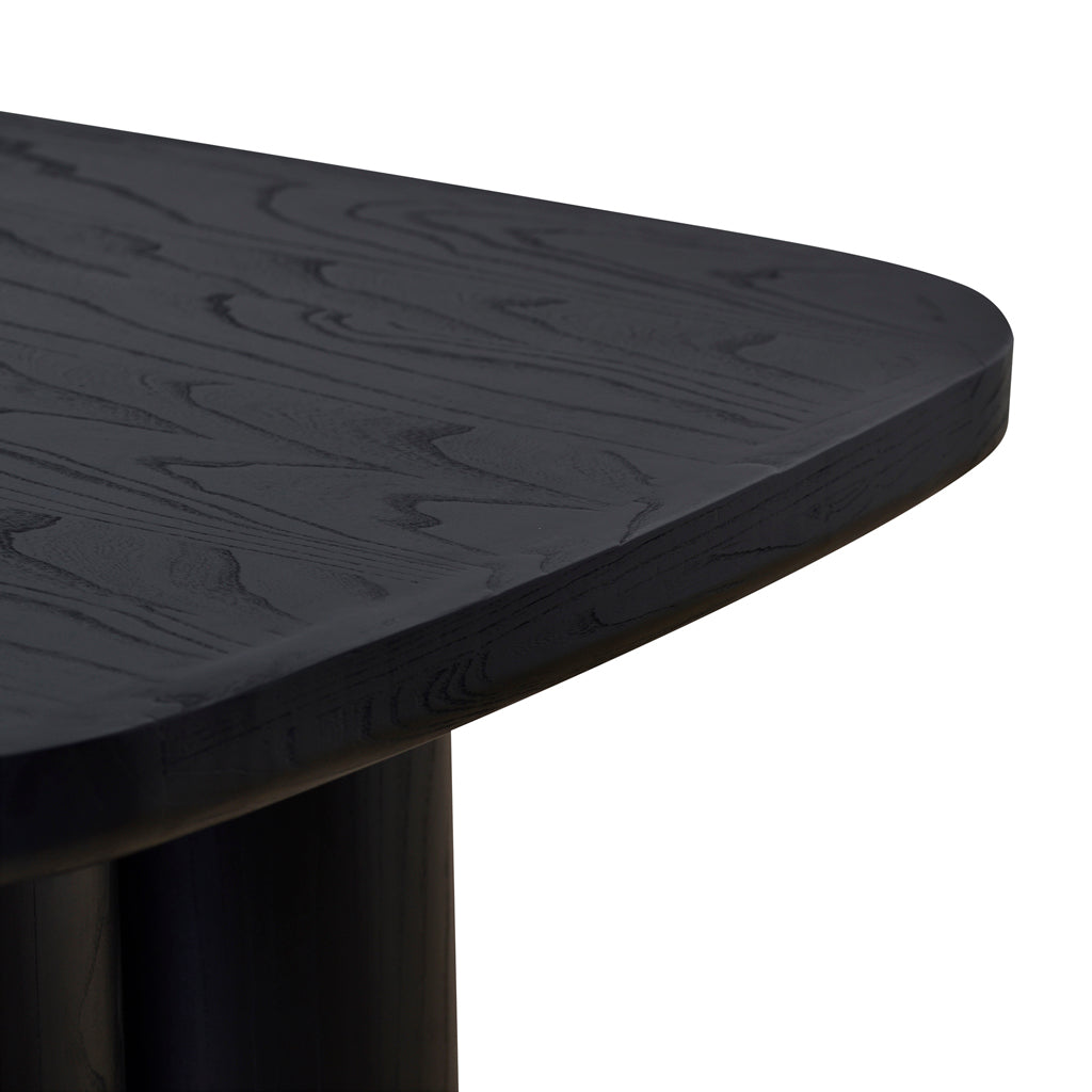 2.4m Elm Siena Dining Table - Full Black