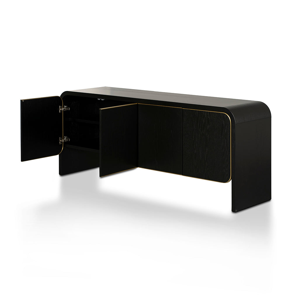 2m Modena Buffet Unit - Textured Espresso Black