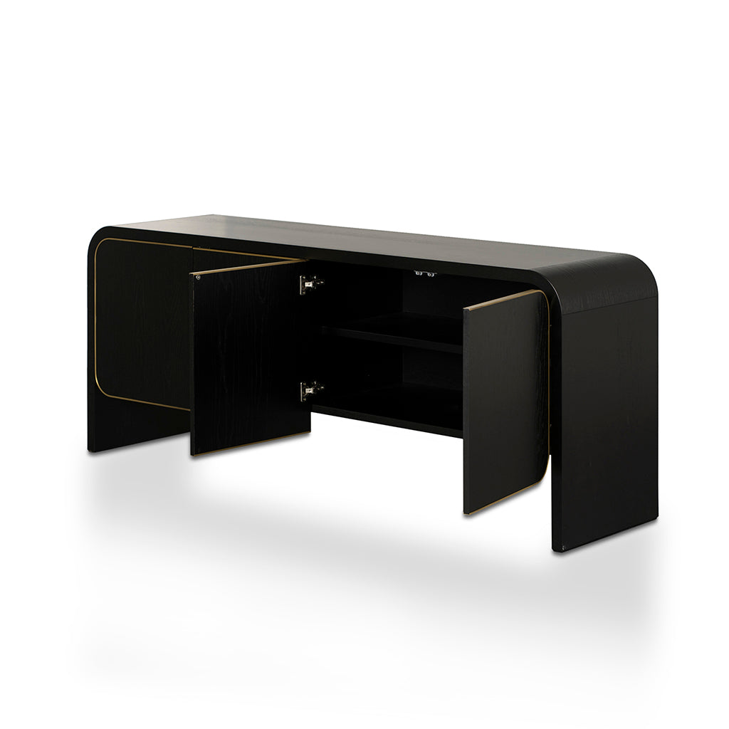 2m Modena Buffet Unit - Textured Espresso Black