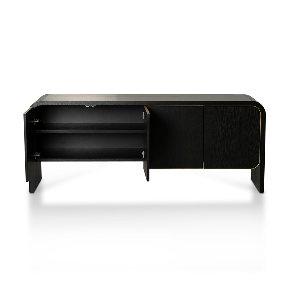 2m Modena Buffet Unit - Textured Espresso Black