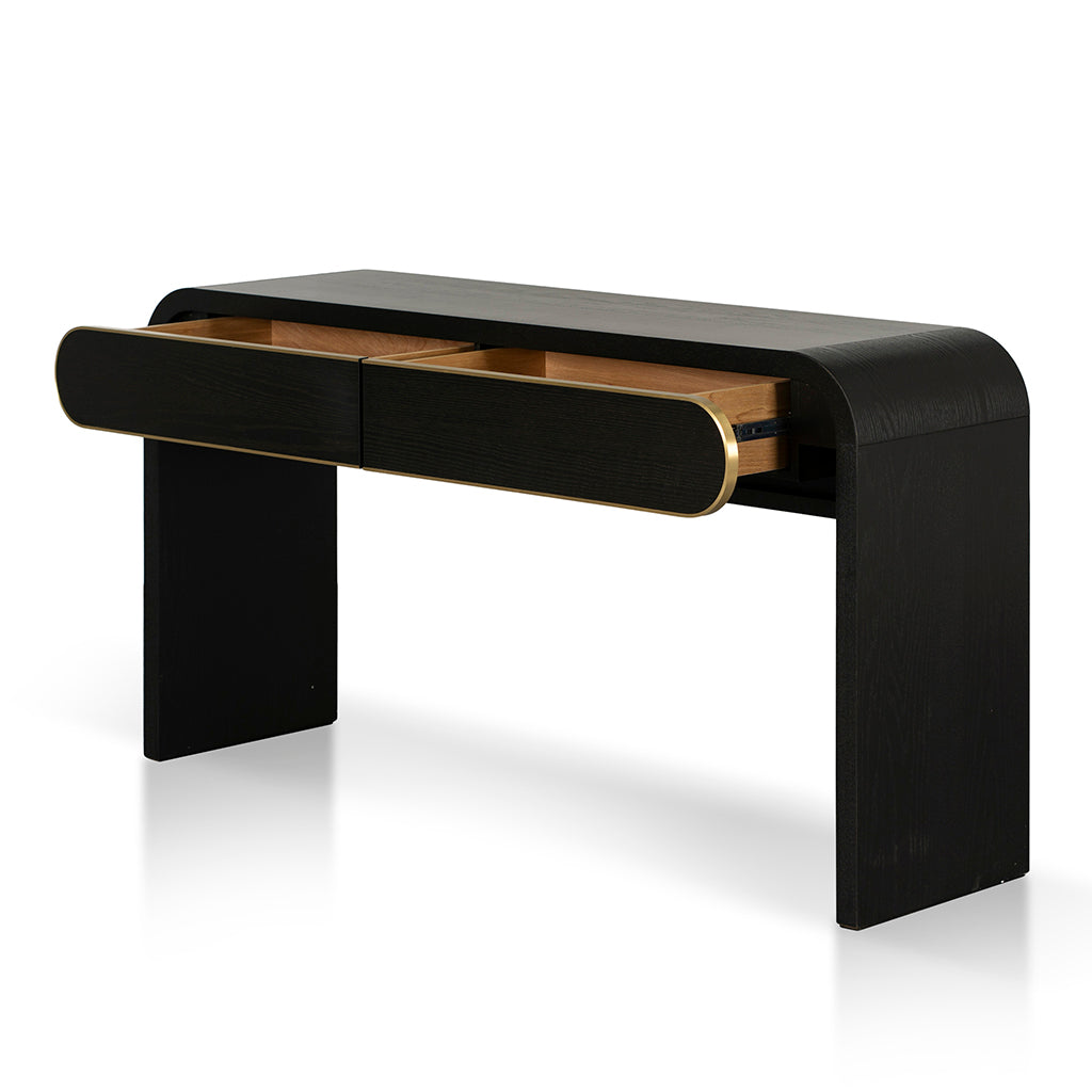 1.5m Ferrara Console Table - Textured Espresso Black