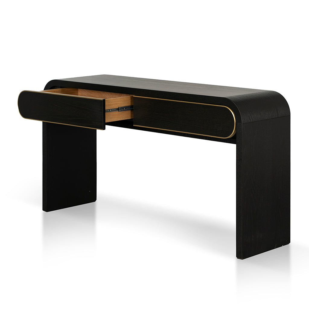 1.5m Ferrara Console Table - Textured Espresso Black