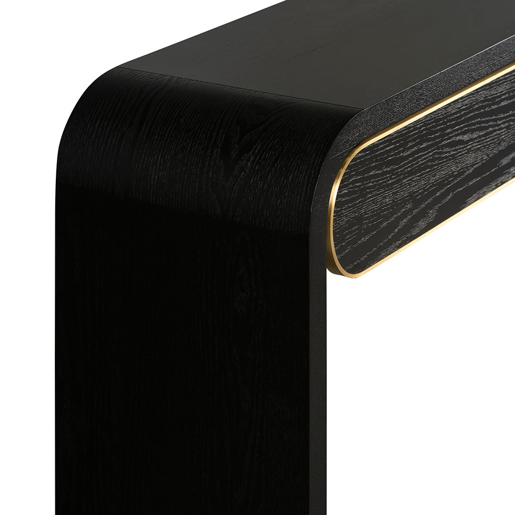 1.5m Ferrara Console Table - Textured Espresso Black