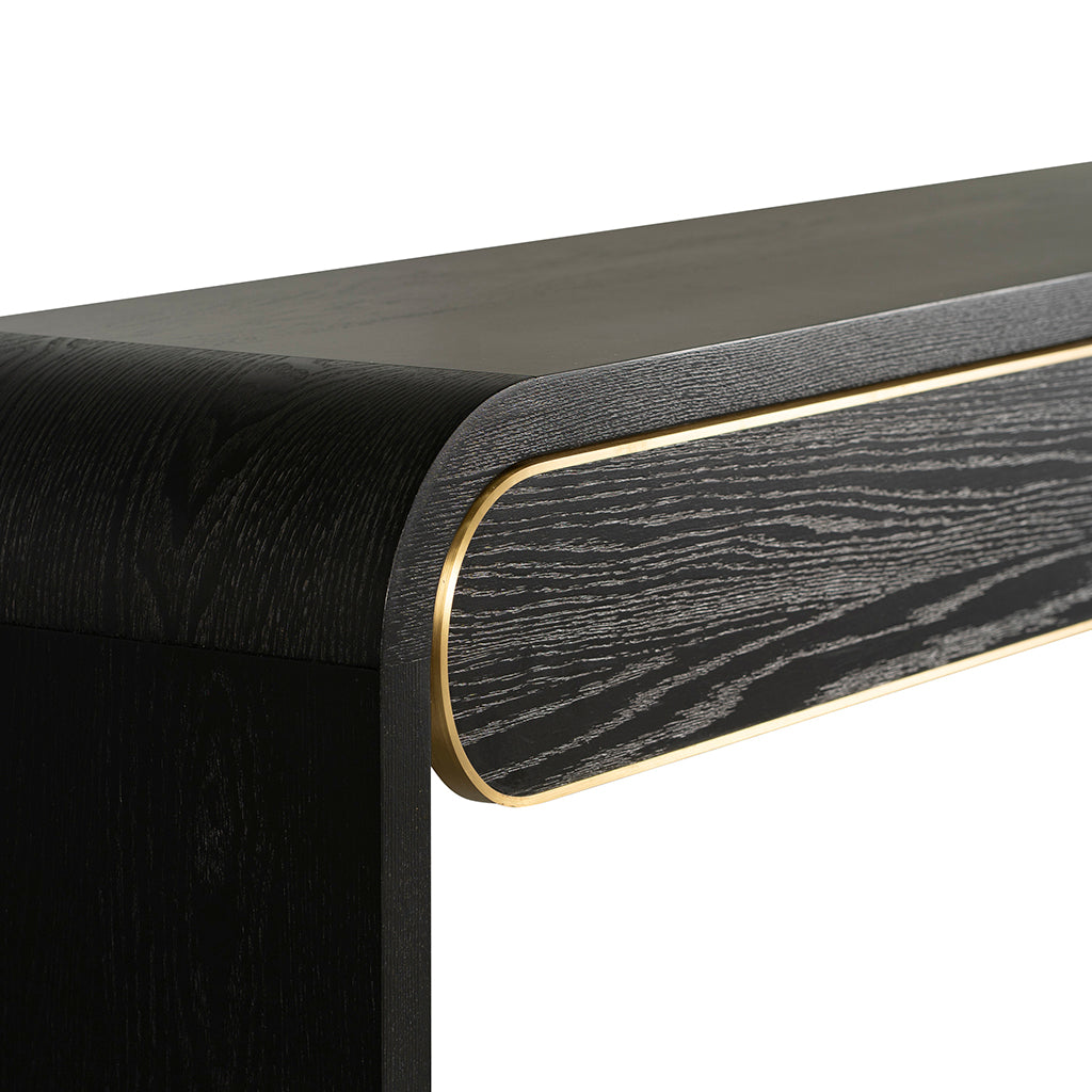 1.5m Ferrara Console Table - Textured Espresso Black