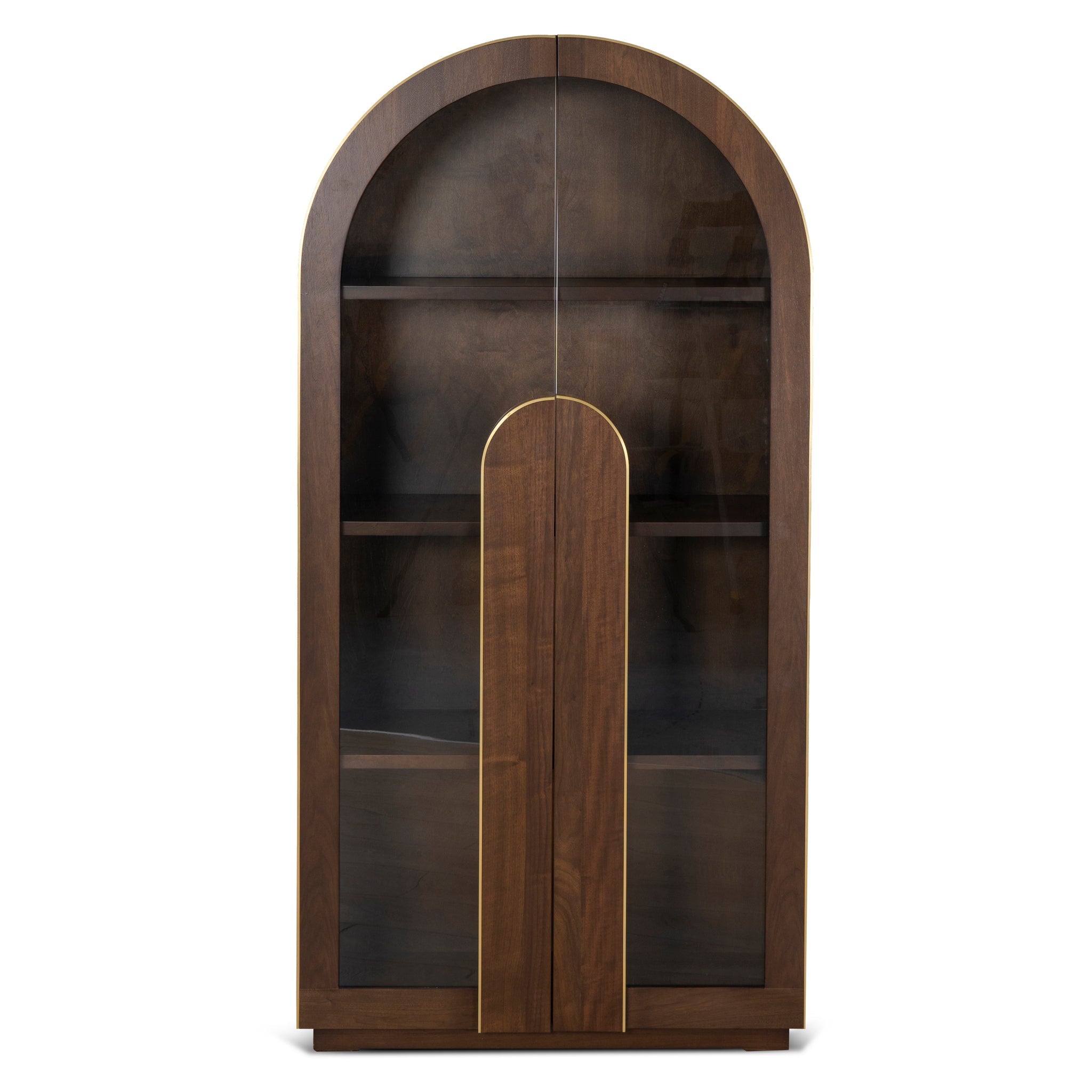 2m (H) Genova Glass Cabinet - Walnut