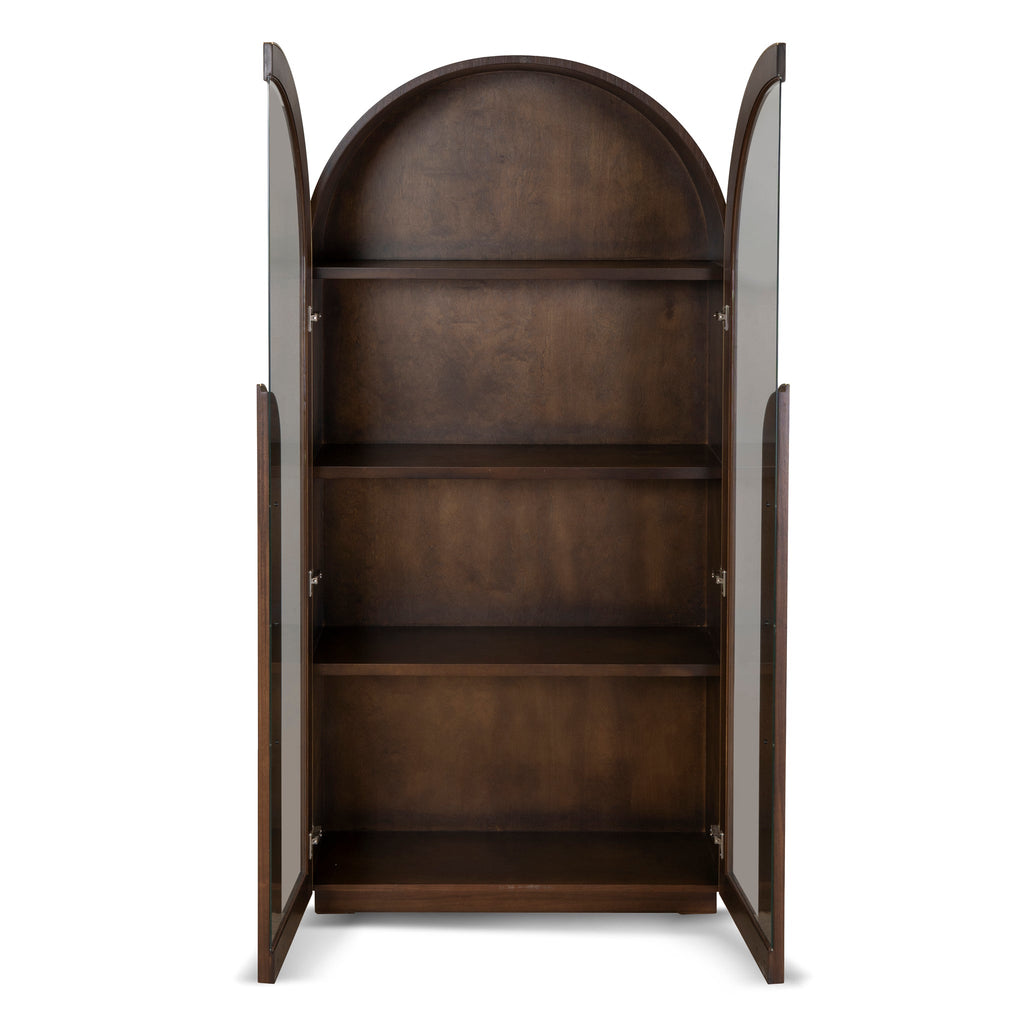 2m (H) Genova Glass Cabinet - Walnut