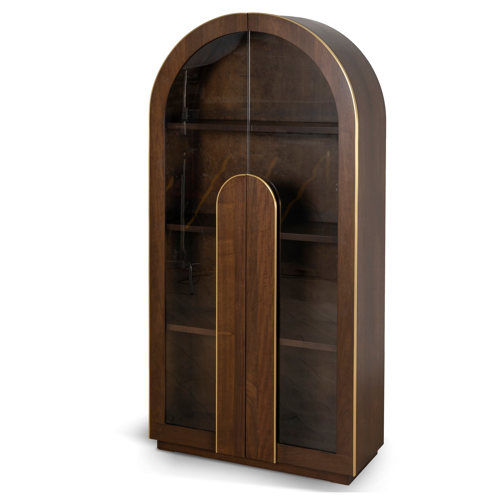 2m (H) Genova Glass Cabinet - Walnut
