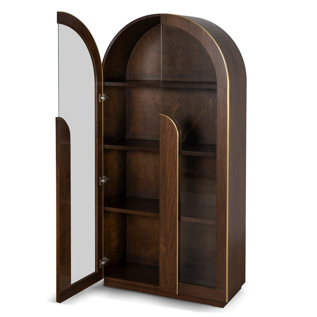 2m (H) Genova Glass Cabinet - Walnut